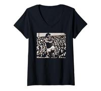Mujer Man Utd George Best On The Ball Copa Mundial de Fútbol 1971 Camiseta Cuello V