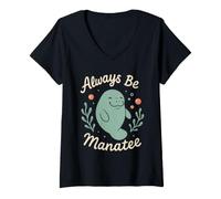 Mujer Manatí Entusiasta Sea Cow Lover Lechuga Amor Conservación Camiseta Cuello V