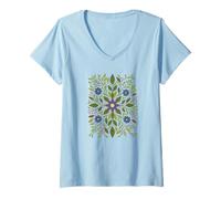 Mujer Mandala Floral Bohemio Camiseta Cuello V