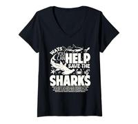 Mujer Maneras en Que Puede Ayudar a Salvar a los Tiburones difundir la Conciencia sobre los Tiburones Camiseta Cuello V