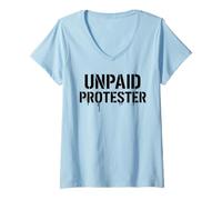 Mujer Manifestante no remunerado Activista Político Inmigración Protesta Gratis Camiseta Cuello V