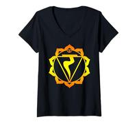 Mujer Manipura Chakra Yoga Camiseta Cuello V