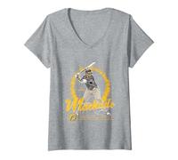 Mujer Manny Machado | Jugadores de béisbol de la MLB de San Diego| MLBMMA305N Camiseta Cuello V