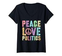 Mujer Manos fuera de la PAZ AMOR POLÍTICA Libertad Escuadrón de Protesta Elecciones Camiseta Cuello V