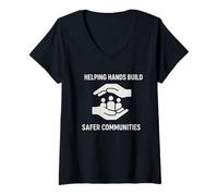 Mujer Manos Que ayudan a Construir una Comunidad más Segura | Regalo del Día de los Derechos Humanos Camiseta Cuello V