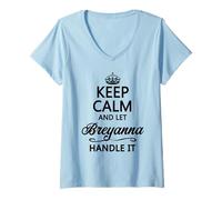 Mujer MANTÉN LA CALMA y deja que BREYANNA se encargue de ello | Regalo con nombre divertido - Camiseta Cuello V