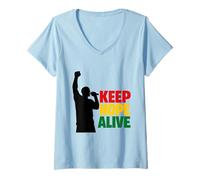 Mujer Mantener Viva la Esperanza Derechos Humanos Protesta Iguald Camiseta Cuello V