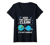 Mujer Mantenga la Tierra Limpia, no es Urano Regalos ambientalistas Camiseta Cuello V