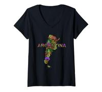 Mujer Mapa Botánico Argentina - Recuerdo de Buenos Aires Camiseta Cuello V