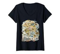 Mujer Mapa de Alaska AK Icono de EE.UU., Anchorage, MC Kinley, Homer Camiseta Cuello V