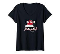 Mujer Mapa de Bandera de Irak Vintage para Amantes iraquíes 2026 Hombres, Mujeres y niños Camiseta Cuello V