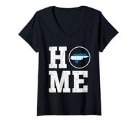 Mujer Mapa de Inicio de Honduras Vintage Envejecido Camiseta Cuello V