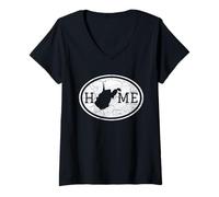 Mujer Mapa de West Virginia Camiseta Cuello V