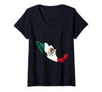 Mujer Mapa México Orgulloso mexicano Camiseta Cuello V