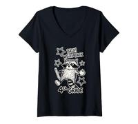 Mujer Mapache de 4to Grado Regreso a la Escuela Funny Bruh We're Back Camiseta Cuello V