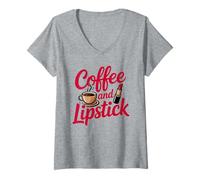 Mujer Maquillador Cosmetólogo, Amante del café Salón de Belleza Diva Camiseta Cuello V