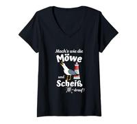 Mujer Mar Báltico Fun-Mach's como la Gaviota y la Mierda Camiseta Cuello V