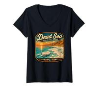 Mujer Mar Muerto Jordania Israel Vacaciones en el Mar Muerto Jordania Israel Camiseta Cuello V