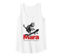 Mujer MARA - Bonito nombre de chica con gato y monopatín Camiseta sin Mangas