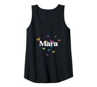 Mujer MARA - Hermoso nombre de niña con mariposas coloridas Camiseta sin Mangas