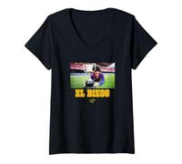 Mujer Maradona Copa Barcelona Camiseta Cuello V