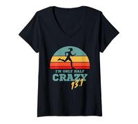Mujer Maratonero y Primera Maratón por 13.1 Solo Estoy Medio Loco Camiseta Cuello V