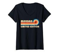 Mujer MARBAN Surname Retro Vintage 80s 90s Birthday Reunion Camiseta Cuello V