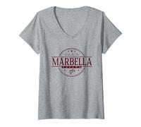 Mujer Marbella España - Marbella Costa del Sol España Etiqueta Camiseta Cuello V