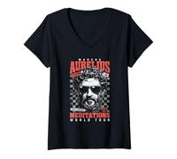 Mujer Marco Aurelio Estoico Filósofo Cita Estoicismo Motivacional Camiseta Cuello V