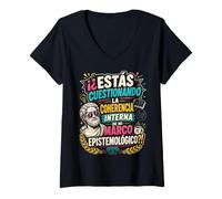 Mujer Marco Epistemológico Humor Filosófico Divertido Camiseta Cuello V