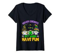 Mujer Mardi Gras Gnomes Wanna Have Fun For Women and Girls Trip Camiseta Cuello V