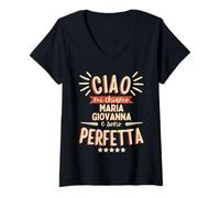 Mujer Maria Giovanna Idea Regalo Personalizzata Nome Divertente Camiseta Cuello V