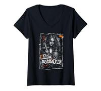 Mujer Maria Magdalena en Arte gótico de diseño religioso Camiseta Cuello V