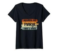 Mujer Maria Nombre Personalizado Camisa Maria Nombre Nombre Camiseta Cuello V
