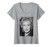 Mujer Marilyn Monroe Actriz Estrella de Cine en el Savoy London 1956 Camiseta Cuello V