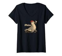 Mujer Marinero Estibador de Las focas del Puerto de Maine Camiseta Cuello V
