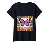 Mujer Mariposa Decoración Libro Mariposa Fiesta Favores Mariposa Camiseta Cuello V