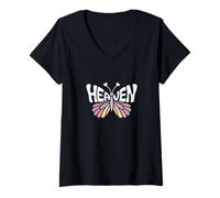 Mujer Mariposa del Cielo - Personalizado Lindo Nombre Palabra Arte Camiseta Cuello V