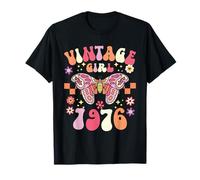 Mujer Mariposa Retro Cumpleaños 50 Años 1976 Camiseta