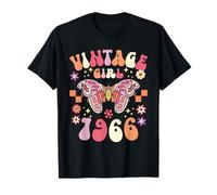 Mujer Mariposa Retro Cumpleaños 60 Años 1966 Camiseta