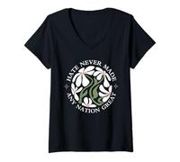 Mujer Mariposas Florales Anti Trump Presidente Demócrata Liberal Camiseta Cuello V