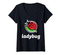 Mujer Mariquita Linda y adorable Naturaleza Amor Mariquitas Camiseta Cuello V