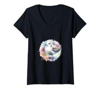 Mujer maritim Gaviotas Gaviota Aves marinas Mar del Norte Mar Báltico Aves Camiseta Cuello V