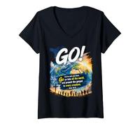 Mujer Mark 16:15 Go Into All The World and Preach The Gospel Camiseta Cuello V