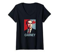 Mujer Mark Carney Pop Art/Primer Ministro Canadiense Mark Carney Camiseta Cuello V