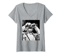 Mujer Mark E Smith El Cantante de otoño en Vivo por Martin O'Neill Camiseta Cuello V