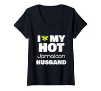 Mujer Married To Hot Jamaica Man I Love My Hot Jamaican Husband Camiseta Cuello V