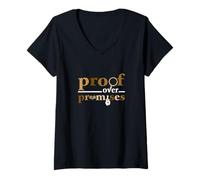 Mujer Marrón a Prueba de Color sobre promesas Brown Graphic Camiseta Cuello V