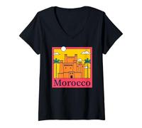 Mujer Marruecos Vacaciones Y Casablanca Camiseta Cuello V