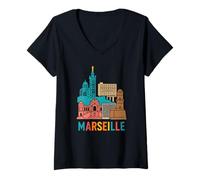 Mujer Marseille City France Camiseta Cuello V